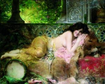裡昂 弗朗索瓦 科梅爾 Odalisque au tambourin 裡昂 弗朗索瓦 科梅爾 Odalisque au tambourin